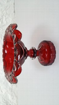 Antique Ruby/Cranbery Cut Glass Comport