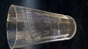 Antique Acid Etched Victorian whisky Tumbler/Glass