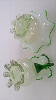 Antique Vaseline/Opaline Glass Sugar Bowl and Cream Jug