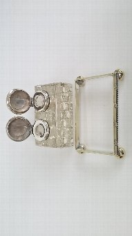 Antique Silver plate and cut glass inkwells