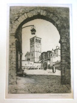 Antique Etching St Francis of Assisi