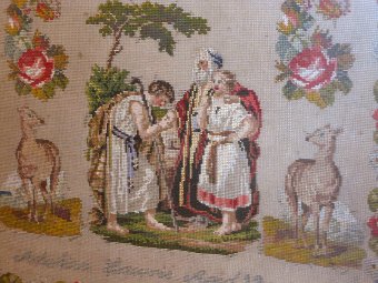 Antique 19th century Woolwork Sampler