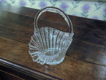 Antique Victorian Glass Basket