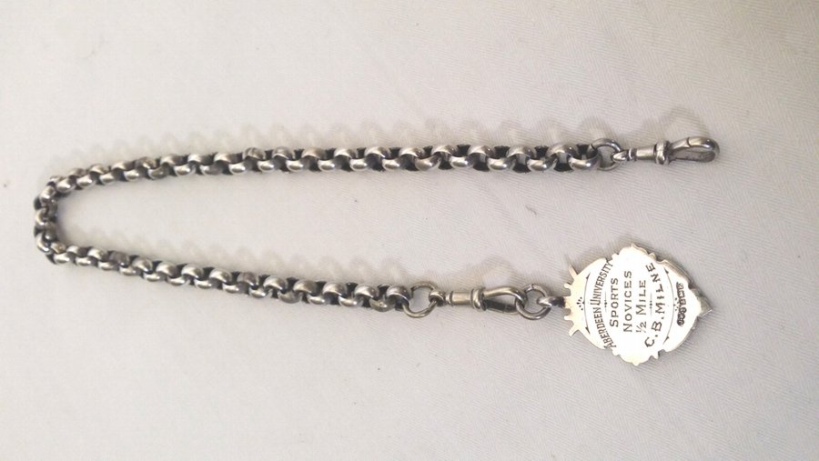Solid Silver Albert Fob Chain
