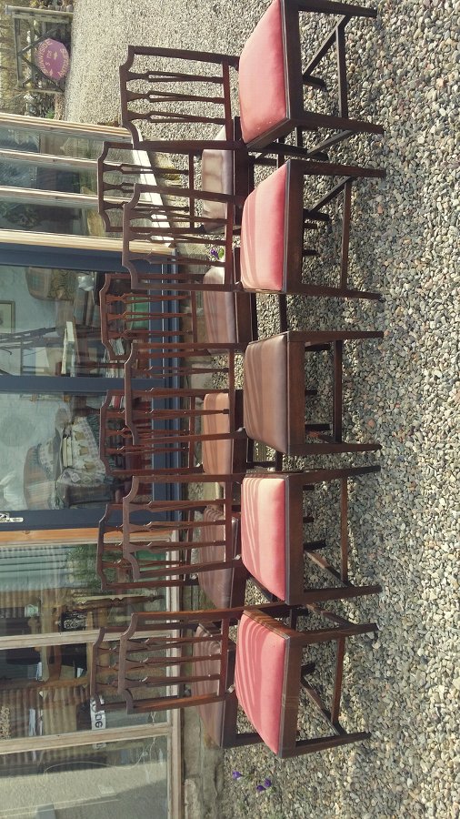10 George III mahogany dining chairs.  