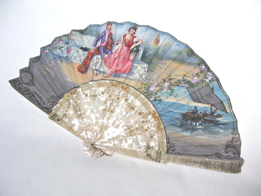 Hand Painted Continental Fan