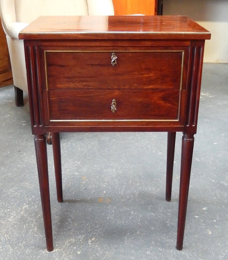 Mahogany Sewing Table With Brass Trim, circa 1820