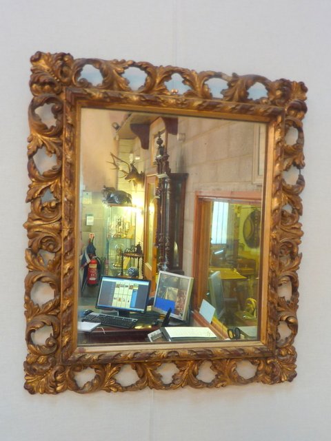 Antique Gilt Wood and Gesso Mirror c1900