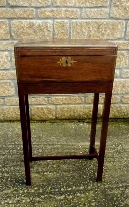 Georgian Rosewood and Brass Writing Slope with Stand