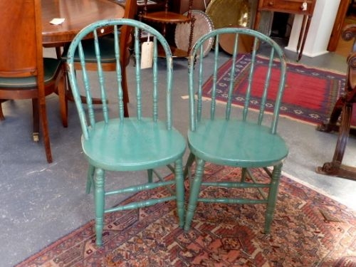 Pair of Victorian Hand Painted Windsor Dining Chairs