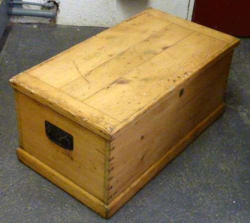 Antique Pine Chest With Candle Box