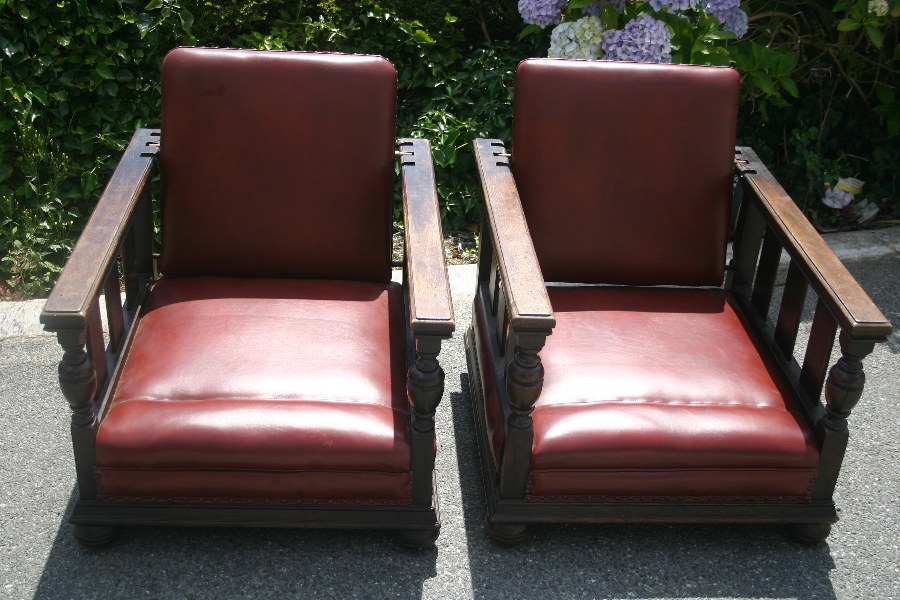 Antique 2 1920 lounge chairs