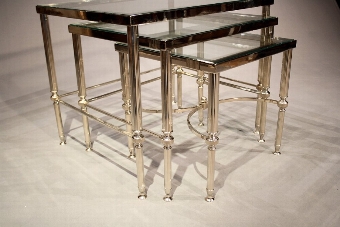 Antique Nickel Plated nest of Tables