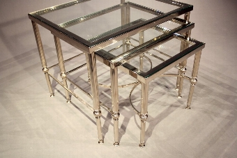 Antique Nickel Plated nest of Tables