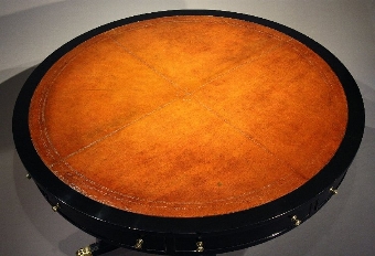 Antique Decorative Ebonized Drum Table