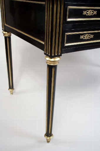 Antique Stunning French Late 19th C Ebonised and Brass Writing Desk