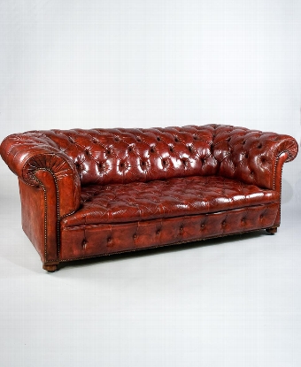 Antique Late 19th Century Leather Chesterfield 