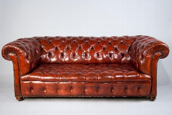 Antique Late 19th Century Leather Chesterfield 