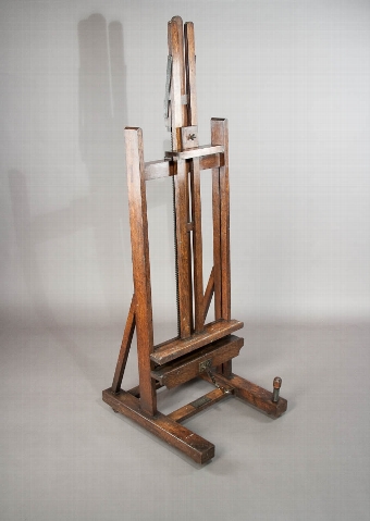 Antique Quality Large Victorian Oak Easel by Windsor and Newton London