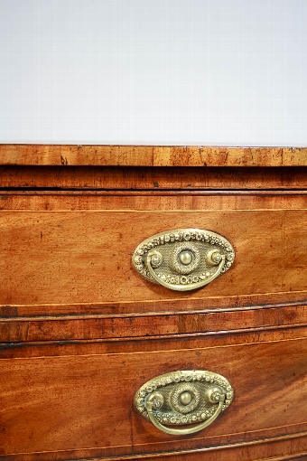 Antique Fine Sheraton Bow Chest Of Drawers
