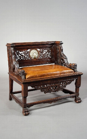 A quality Antique Chinese Throne Chair 19th C