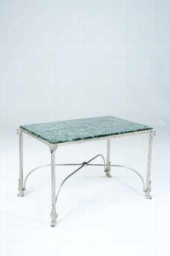 A 1920's Nickel Plated Marble Table