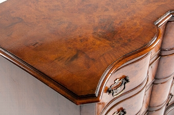 Antique Walnut Shaped Front Chest Of Drawers