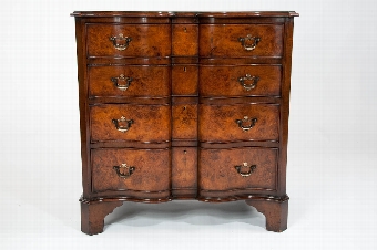 Antique Walnut Shaped Front Chest Of Drawers