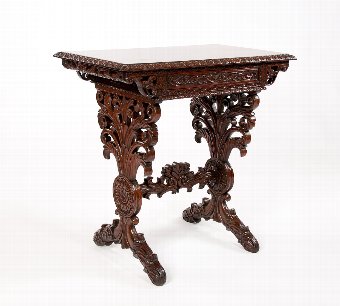 A Fine Quality 19th Century Rosewood Carved Side Table