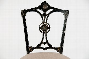 Antique Fine Ebonised and Gilt Regency Antique Side Chair