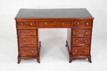 Antique 19th Century Mahogany Pedestal Writing Desk