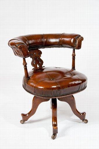 Victorian Leather Upholstered Desk Chair
