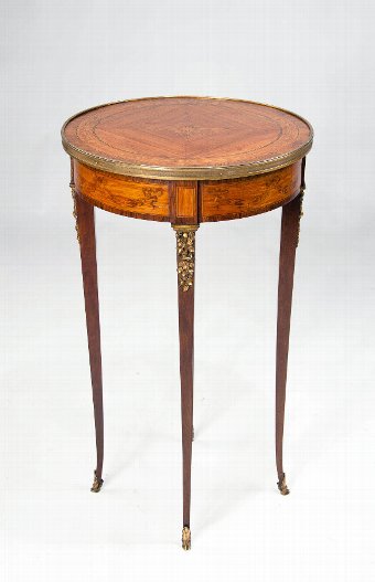 Antique A Very Fine French Inlaid Occasional Table