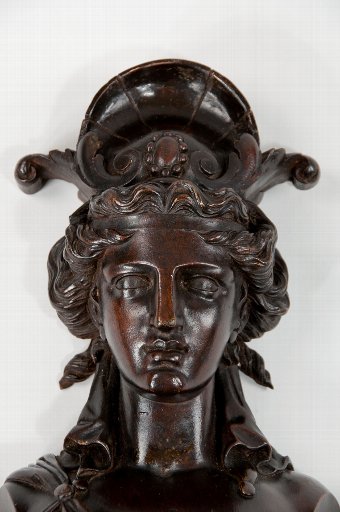 Antique 19th Century Pair of Carved Female Caryatids