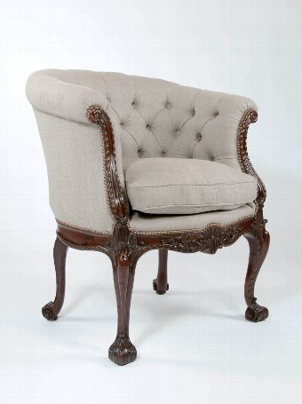 Antique Important Antique Pair of Mahogany Shaped Armchair