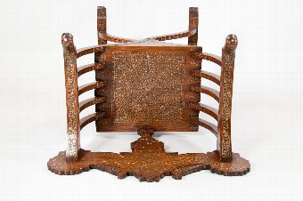 Antique An Indian Brass Inlaid X Frame Chair