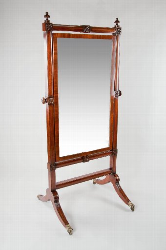 A Fine Regency Mahogany Cheval Mirror