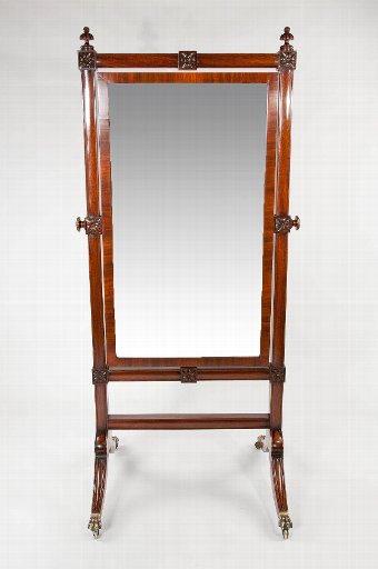 Antique A Fine Regency Mahogany Cheval Mirror