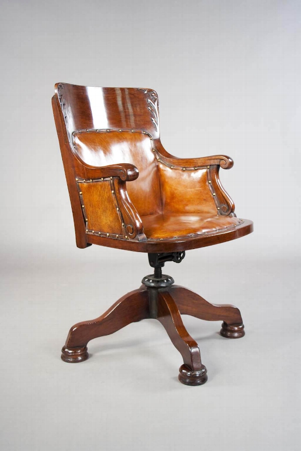 W M Angus & Co London Leather Desk Chair