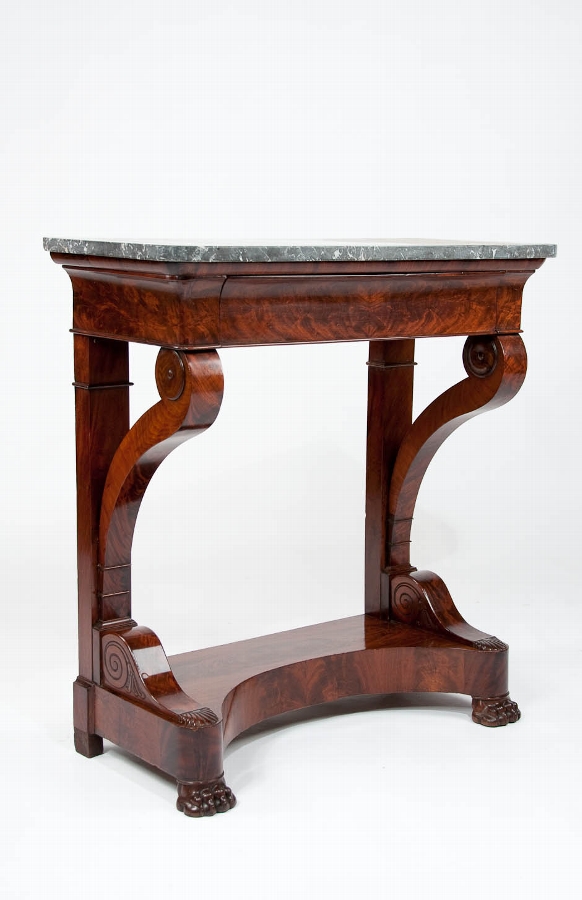 Antique French 19th C Marble Topped Console Table