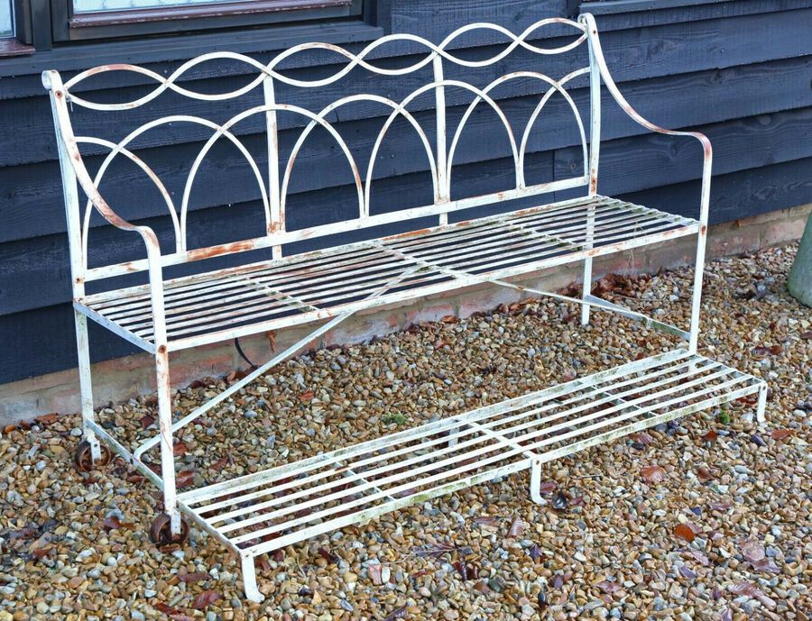 Antique Vintage quality wrought iron 5' garden or park bench