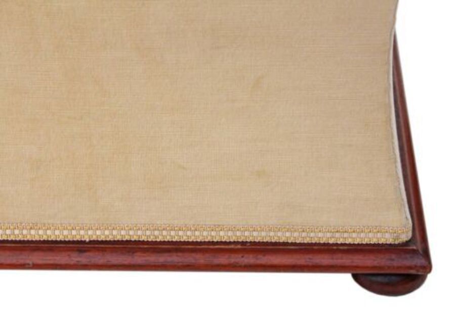 Antique Antique Victorian 19C concave shaped upholstered ottoman blanket box