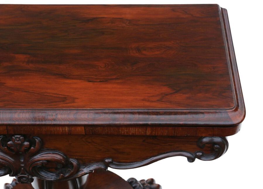 Antique Very Fine quality Regency rosewood folding card tea console table C1825