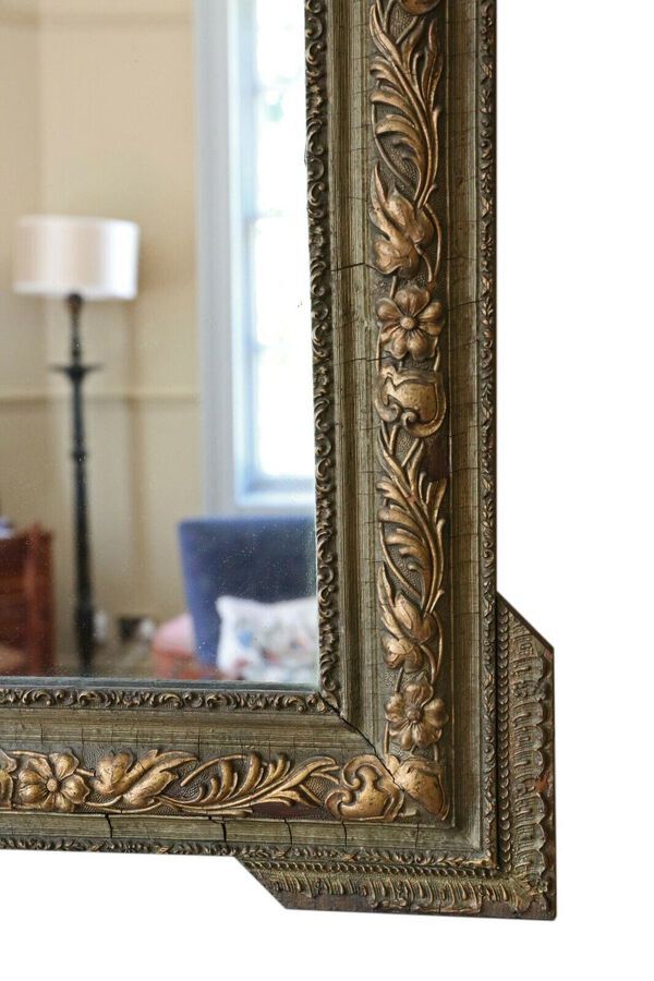 Antique Antique large fine quality 19th Century gilt overmantle or wall mirror