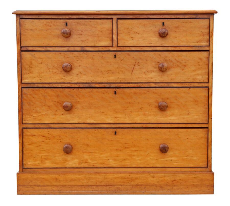 Antique Antique fine quality Victorian satin walnut chest of drawers C1880
