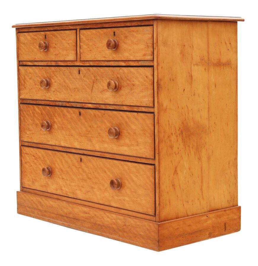 Antique Antique fine quality Victorian satin walnut chest of drawers C1880