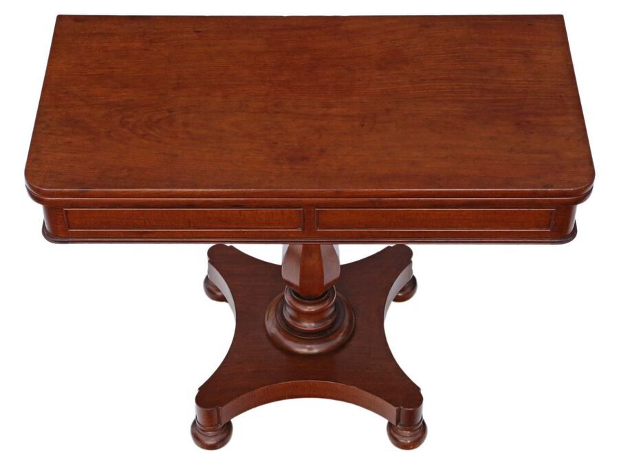 Antique Antique Victorian quality mahogany folding card tea console table C1850