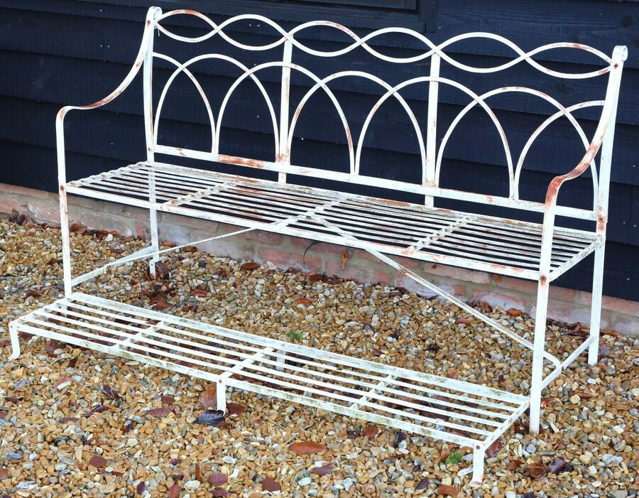 Antique Vintage quality wrought iron 5' garden or park bench