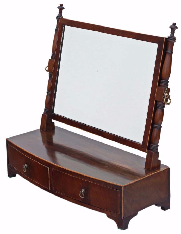 Antique quality Regency Georgian mahogany dressing table swing mirror toilet