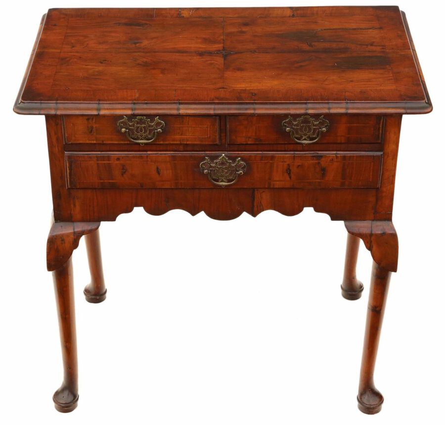 Antique Georgian 18th C and later walnut lowboy writing side table